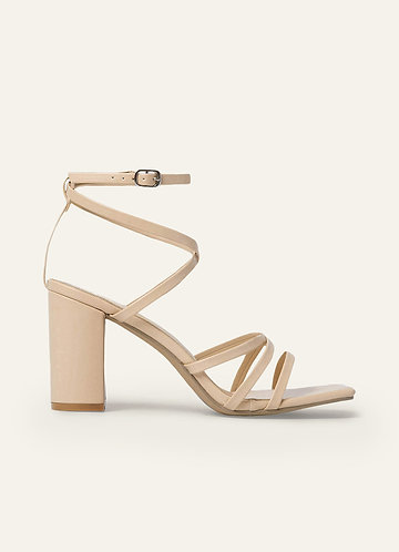 front Cross Strappy Ankle Strap Heels