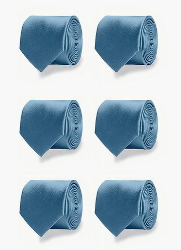 front Matte Satin Matching Groomsmen Tie Set – 6 Pieces