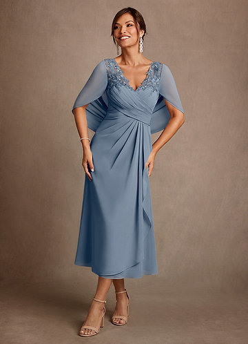 silver grey dresses for wedding guest uk Desiree Frill Fit & Flare Dress, Steel Blue – Jolie Moi Retail
