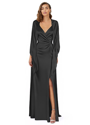 front Azazie Matching Color Ireland Stretch Satin Shawl