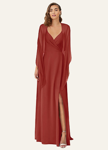 front Azazie Matching Color Ireland Chiffon Shawl