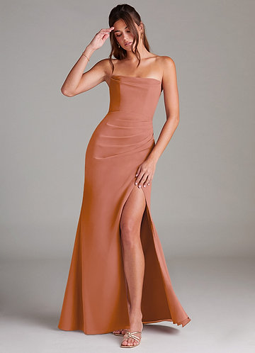 Azazie Leonis Bridesmaid Dresses MAI TAI Sheath Strapless Chiffon Convertible Dress image1 0