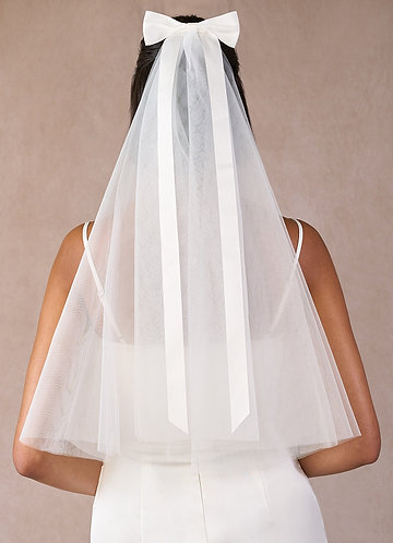 front Bow Split Elbow Length Veil