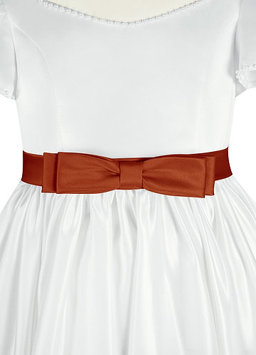 Matching Color Matte Satin Sash with Back Bow