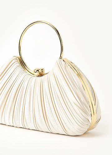 front Satin Pleated Handbag 0