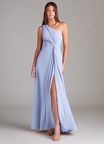 Azazie Brooke Bridesmaid Dresses Ice A-Line One Shoulder Chiffon Dress image1