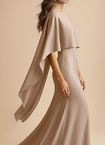 front Azazie Matching Color Stretch Satin Multiway Cape