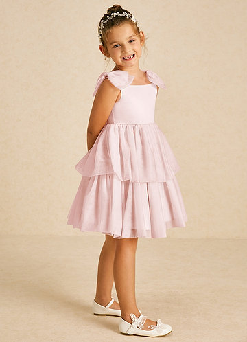 Azazie Vanellope Klänningar för brudeflicka Klä A-Linje i Tyll Rosett image1