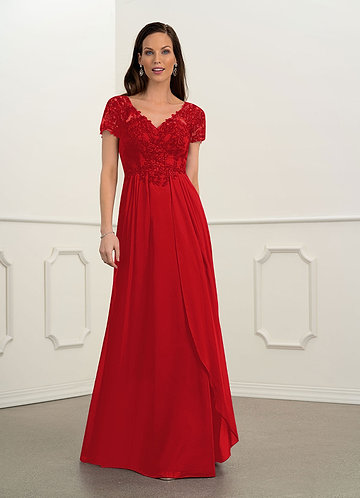 red mother of bride dress