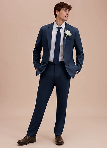 front Ethan Dark Navy Refined Weave Suit