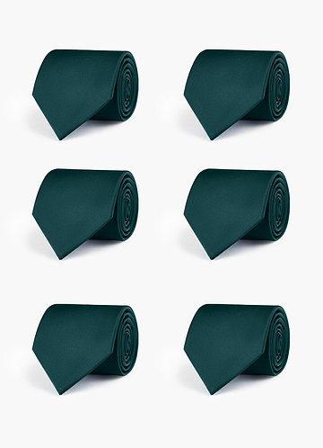 front Set di cravatte coordinate in raso elasticizzato per testimoni dello sposo – 6 pezzi