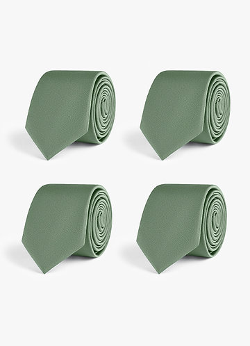 front Stretch Satin Skinny Tie Set – 4 Pieces