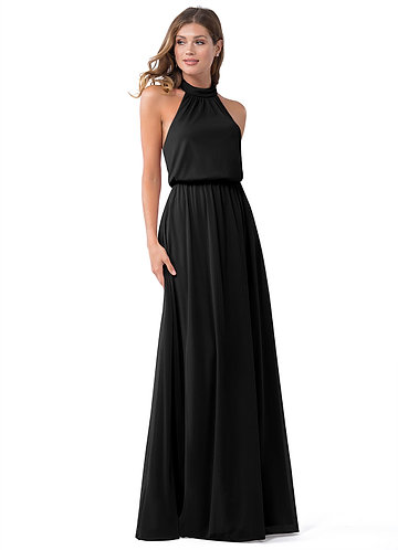 Black high neck outlet bridesmaid dress