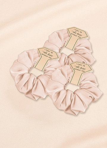 front Three-Piece Bridesmaid Stretch Satin Over Size Scrunchie Set