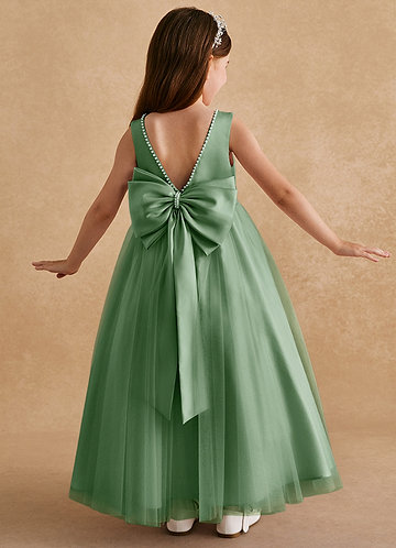green emerald velvet dress Kennedy Blue Lonnie Junior Bridesmaid Dress J8 / Light Sage