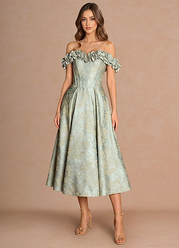 Zora Vintage Blue Midi Dress image1