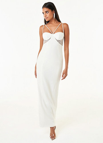 Karia White Lace Cutout Maxi Dress image1