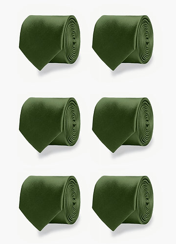front Matte Satin Matching Groomsmen Tie Set – 6 Pieces