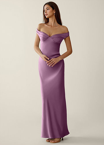 prom dresses azazie Christabelle Dusty Pink Sweetheart Strapless Ruffled Dress