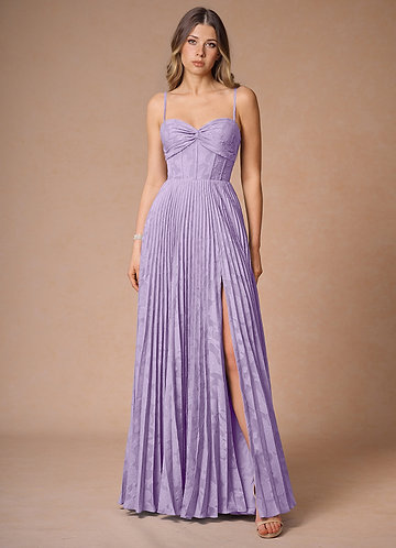 Akiko Liliac Rochie maxi plisată front