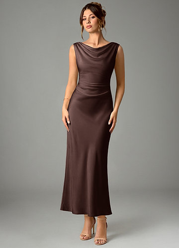 Kieryn Bridesmaid Dresses Ganache Mermaid Pleated Stretch Satin Dress image1