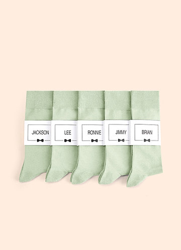 front Matching Color Men's Dress Socks with Personalized Label