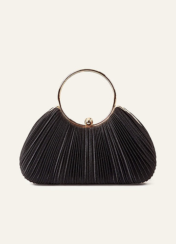 front Satin Pleated Handbag