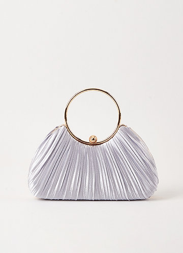 front Bolso de mano plisado de satén