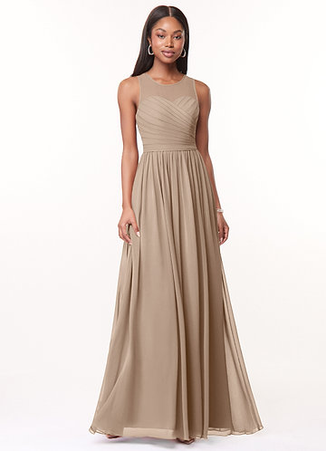 modest taupe bridesmaid dresses Taupe Bridesmaid Dress Shiny Satin Size 0X