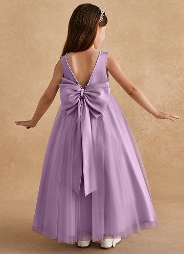 Azazie Cookie Klänningar för brudeflicka Klä A-Line i Tyll Rosett image1