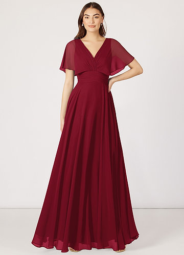 Modest burgundy bridesmaid clearance dresses