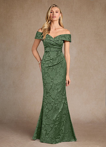 Azazie Canton Vestidos de Madre de la Novia Vestido de Eucalipto de Devorado Floral de Sirena con Vestidos sin tirantes image1