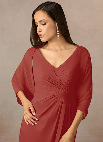 front Azazie Matching Color Sarah Chiffon Wrap 0