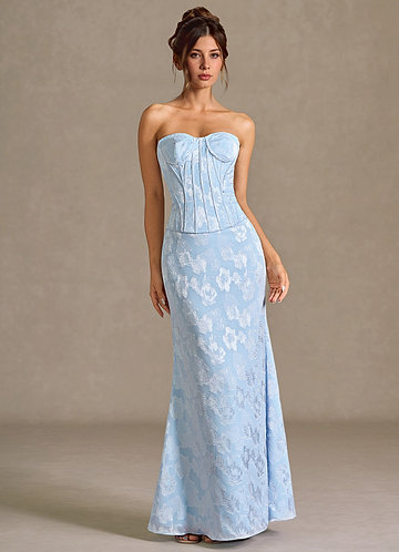 Mireya Powder Blue Corset Two-Piece Prom Dress image1
