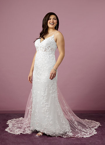 Barbie ♥ Azazie Wedding Dresses Mermaid Sequins Tulle Cathedral Train Dress image1