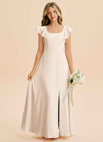 azazie white alabaster bridesmaid dress Azazie Maron
