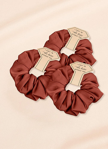front Matching Color Bridesmaid Stretch Satin Over Size Scrunchies