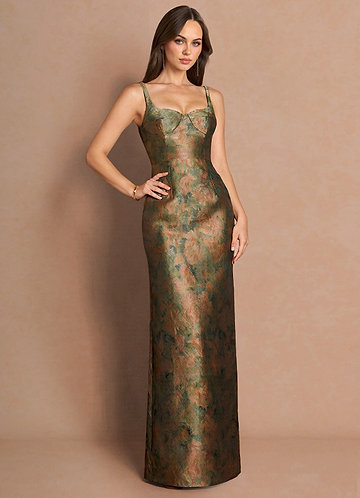 Christy Vintage Sinivihreä Maxi mekko image1