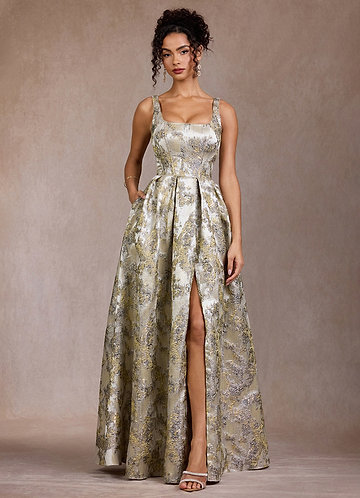 Carina Gilded Silver Maxi Dress image1
