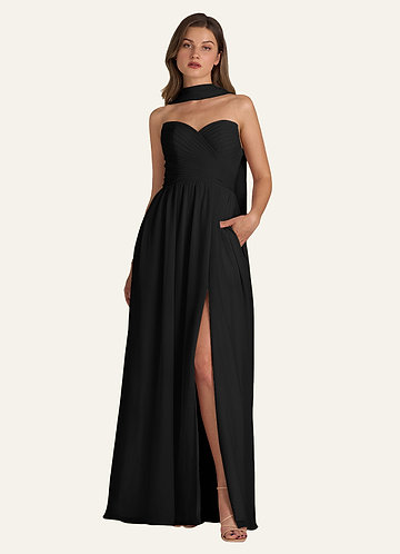 front Azazie Matching Color Chiffon Scarf