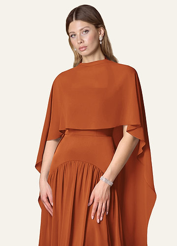 front Azazie Matching Color Chiffon Multiway Cape