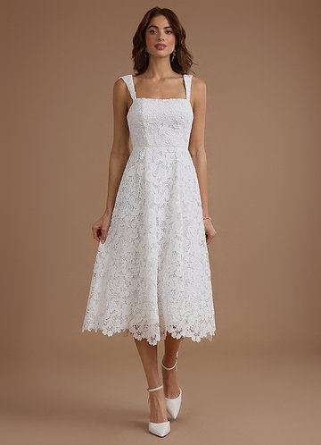 Trisha White Lace Midi Dress image1