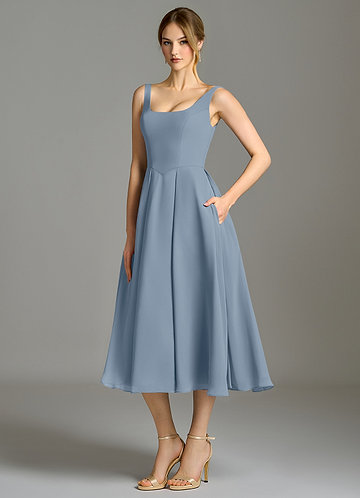 Blue Tea Length Bridesmaid Dresses | Azazie