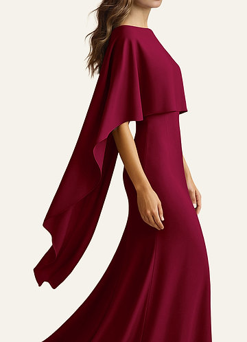 front Azazie Cape multi-positions en satin extensible de couleur assortie