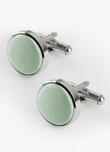 front Abotoaduras arredondadas em cetim fosco