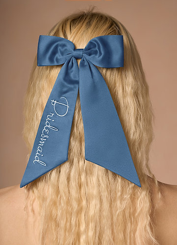 front Personalized Embroidered Matching Color Bow Hair Clip