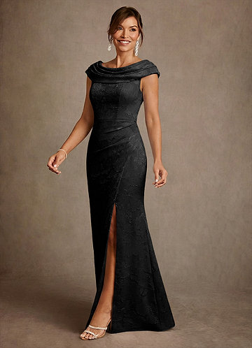 Azazie Irvine Morsiamen äidin mekot A-linja Pliseerattu Floral Burnout Lattian pituus Pukeutua image1