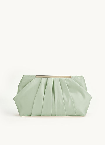 front Matte Satin Pleated Clutch