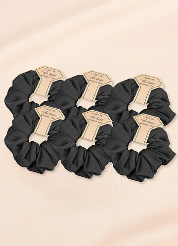 front Six-Piece Bridesmaid Stretch Satin Over Size Scrunchie Set