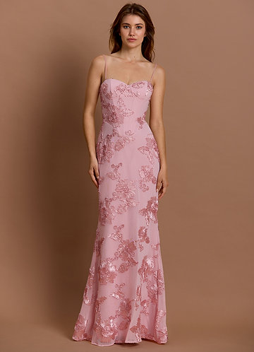 green emerald velvet dress 3D Flower Strapless Pink Taffeta High-low Wedding Guest Dress Sketch main image 1
